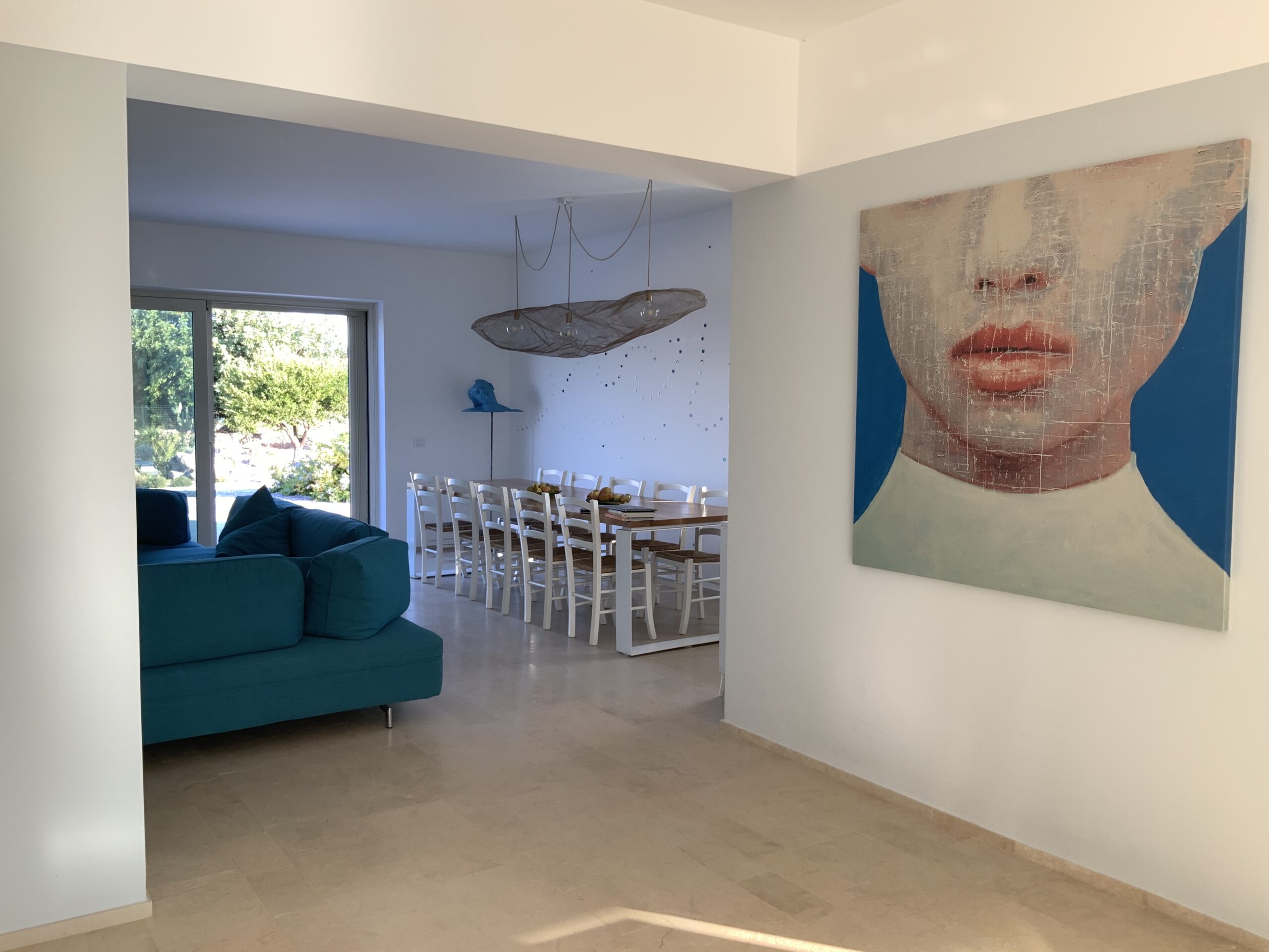 Contemporary living area at Villa Agata near Noto