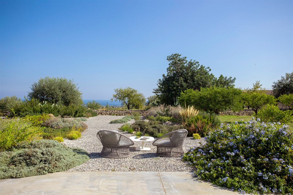 Mediterranean garden at Villa Agata with sea view