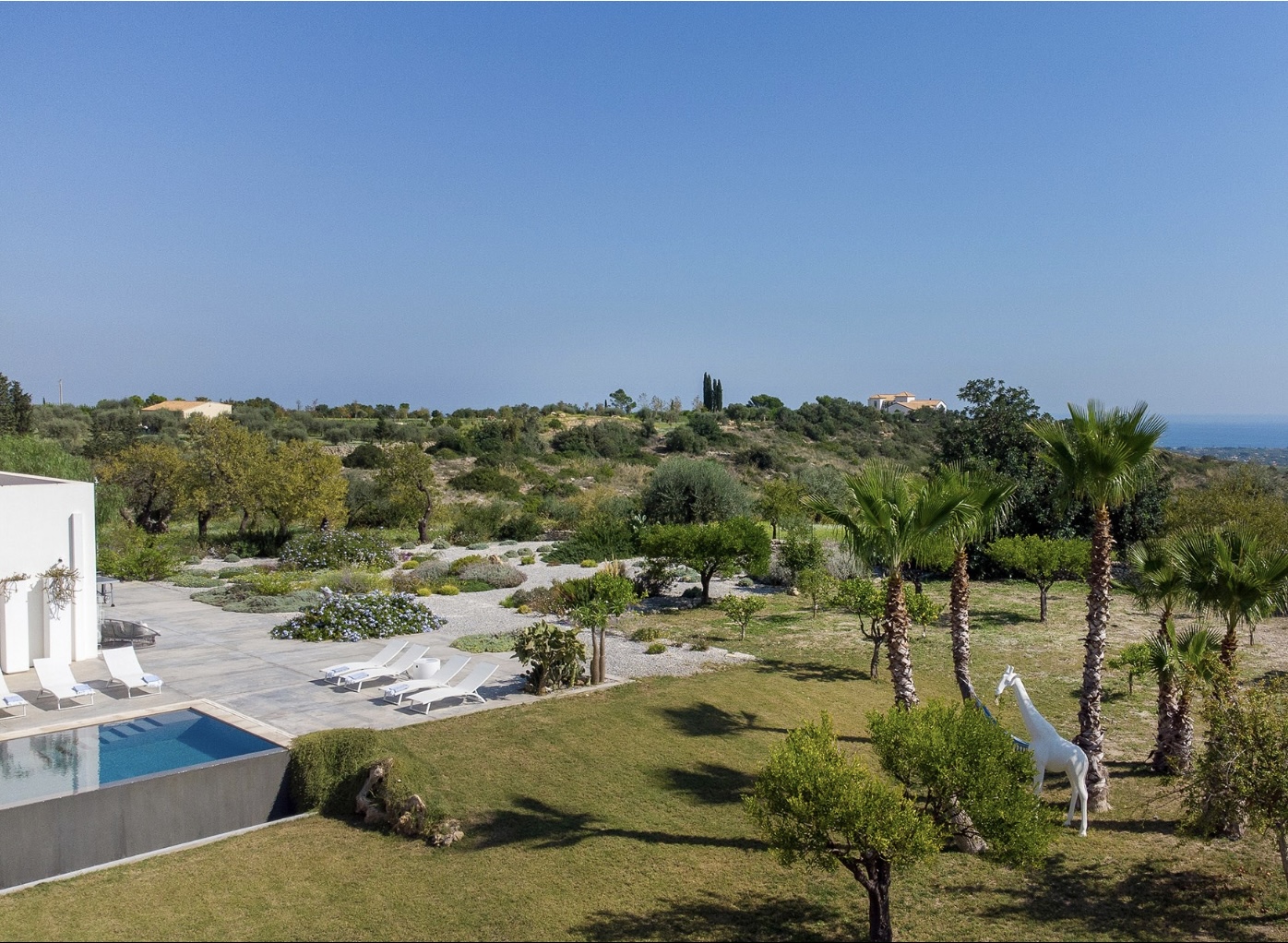 Sea and countryside view from Villa Agata near Noto, Sicily